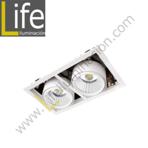 501/LED/50W/30K/WH SPOT LED P/EMPOTRAR 2X25W 3000K WH 220V/60HZ 3300 Lm – 4400 Lm