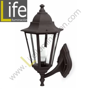 PL6102/BK FAROL 1X27/60W VIDRIO CLEAR NEGRO W=21.3CM H=34.8C