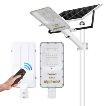 LAMPARA PASTORAL SOLAR 200W /  IP 65/PANTALLA DE VIDRIO DE ALTA TRANSMITANCIA /  2000 Lm/ T.C. 5H / T.D. 12 H /LED 20%  Brillo 18% Fotoelectrónico