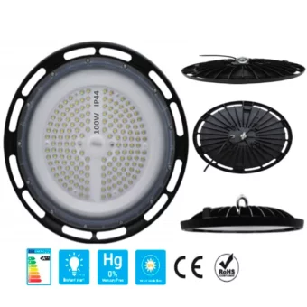 HIGH BAY UFO NUEVO MODELO 100W >110LM/W 6500K IP65 AC100-240V - JL