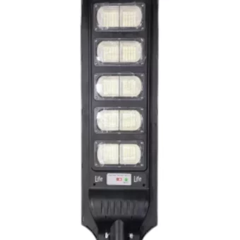 LUMINARIA SOLAR 300W IP65 "LIFE" INTEGRADA 6500K 3-15MTS C/SENSOR C/FOTOCELDA CONTROL REMOTO  PUBLICO MONTAJE EN PASTORAL PARED O POSTE