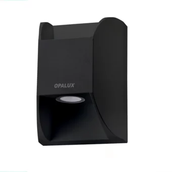 APLIQUE LED PARA PARED INTERIOR Y EXTERIOR "OPALUX" 3000K  IP54 140° IP65 20W 2000LM NEGRO