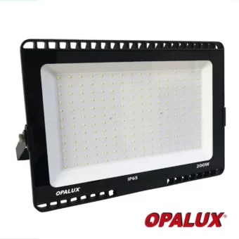 REFLECTOR SLIM 192LED SMD 17,000LM "OPALUX" 200W 85-265V AC LUZ CALIDA 3000K COLOR NEGRO IP-65 DURACION 50,000 HORAS CJX5