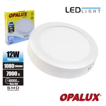 PANEL CIRCULAR 12W "OPALUX" 1080LM PARA TECHO LUZ CALIDA 3000K CJX30