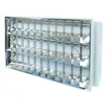 LUMINARIA TIPO REJILLA 3X40 120X45 OPALUX PINTURA EPOXICA PARA EMPOTRAR