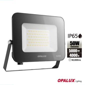 REFLECTOR LED 50W OPALUX SLIM PAVONADO 4000K 5000LM IP65 AC-185-265V