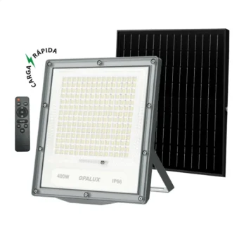 REFLECTOR LED CON PANEL SOLAR 400W "OPALUX" 3500LM, 3000K 4000K 7200K