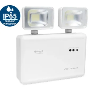 LUZ DE EMERGENCIA IP65 3HRS 48 LED 2 FAROS 1200 LUMENS BATERIA Ni-Cd SEGURIMAX
