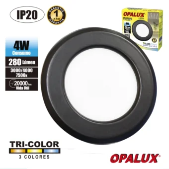 SPOT PARA MUEBLE 4W OPALUX NEGRO MATE TRICOLOR