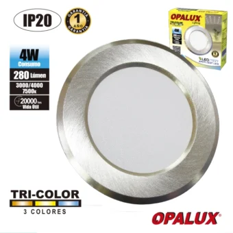 SPOT PARA MUEBLE 4W OPALUX SILVER TRICOLOR