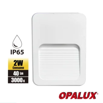 LUMINARIA GUIA LED 2W "OPALUX" 100-240V 40LM 3000K COLOR BLANCO