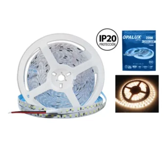 CINTA LED "OPALUX" 220V AC 800LM 7200K 120LEDS 5 METROS IP20  35WATTS, 0.17AMP