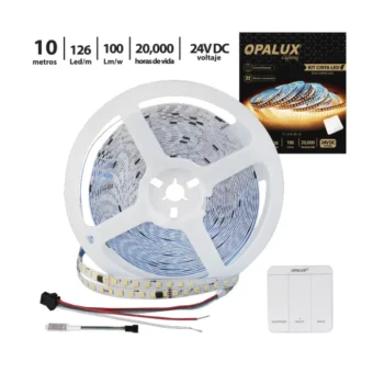 KIT CINTA LED SECUENCIAL "OPALUX" 7000K C/24V CONTROLADOR, 10MTS 22EF MASTERX50