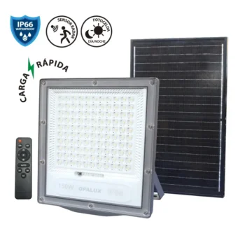 REFLECTOR SOLAR OPALUX LED CON PANEL SOLAR 150W