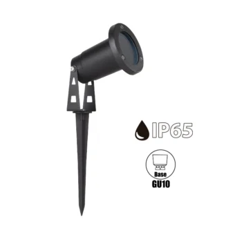 ESTACA DE JARDIN PARA FOCO DICROICO GU10 220-240V 60HZ IP65 9.8CMS X 30CMS / AÑT. 9.5CM / CARCASA METAL