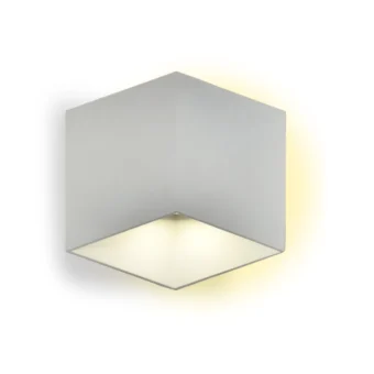 APLIQUE EXTERIOR DE PARED "OPALUX" RHONBOID BLANCO