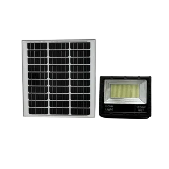REFLECTOR SOLAR 1000W 6000 - 6500K SENSOR DIA NOCHE C/CONTROL 12 HRS BATERIA LITIO PANEL 6V 60W IP67