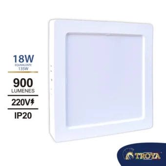 PANEL LED CUADRADO PC PARA SOBREPONER 18W "TROYA" 1350LM 7200K