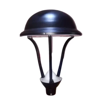 FAROLA LED EXTERIOR TIPO ISLA 100W PARA ALUMBRADO PUBLICO CON LUMINARIA INTEGRADA DISEÑO ORNAMENTAL IDEAL PARA PARQUES MARCA LIFE ALUMINIO COLOR NEGRO FUNDIDO CON DIFUSOR BLANCO 220V