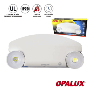 LUZ DE EMERGENCIA OPALUX 1.1W 90 MIN 200 LM CARCASA ANTIFLAMA