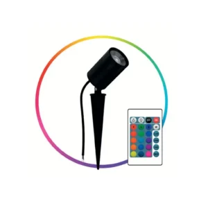 ESTACA LED RGB 10W 600LM IP65 C/REMOTO 100-240V/50-60HZ