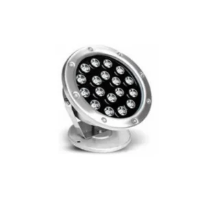 LUMINARIA SUBACUATICA TIPO REFLECTOR 18W IP68 IK08 RGB ACERO INOXIDABLE PARA PILETAS, PARQUES DE AGUA, PISCINA