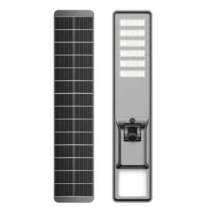 LUMINARIA SOLAR 120W ULTRA PROFESIONAL MARCA "LIFE" ALUMINIO 210LM/W PANEL MONOCRISTALINO BATERIA LIFEPO IK09 IP66 -25ºC a 60ºC SENSOR DE MOVIMIENTO 1890x395x103MTS