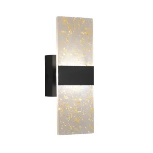 APLIQUE DE PARED ESCARCHA NEGRO "OPALUX" 8W 560LM 3CCT