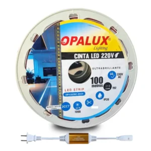 CINTA LED 3CCT TIPO MANGUERA "OPALUX" 192LED/MT 100MTS 220V C/CONECTOR
