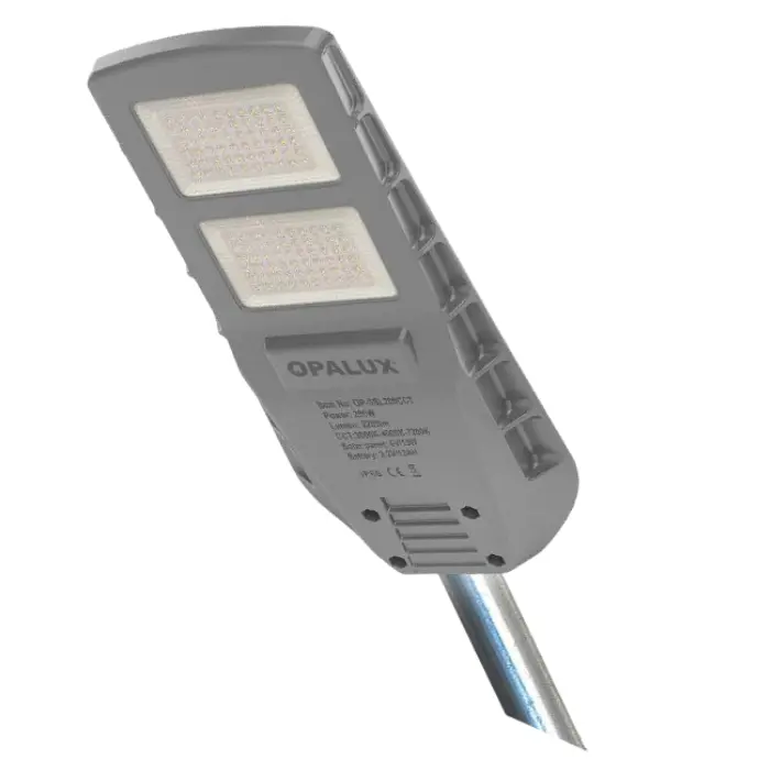 PASTORAL C/PANEL SOLAR LED, SENSOR Y FOTOCELDA "OPALUX" 200W 2200LM 3CCT (3000-4000-7000K) 120 LEDS PANEL 6V 15W IK08 IP65