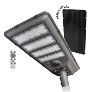 LUMINARIA PASTORAL CON PANEL SOLAR INCORPORADO 600W "OPALUX" IP65 ALUMINIO