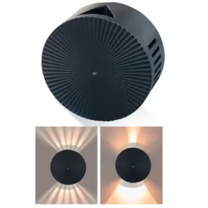 APLIQUE LED "OPALUX" MODELO BRAHE 10W 80LM 3000K 85-295VAC 50/60HZ COLOR NEGRO REDONDO IP65