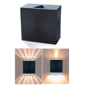 APLIQUE LED "OPALUX" MODELO KEPLER 10W 80LM 3000K 85-295VAC 50/60HZ COLOR NEGRO RECTANGULAR IP65