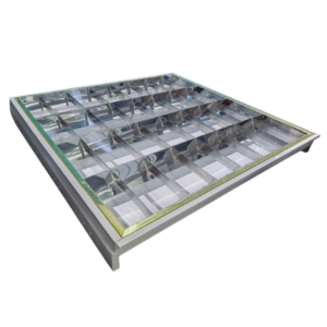 Rejilla 4x9w 60×60 para tubos LED Metalica para Empotrar